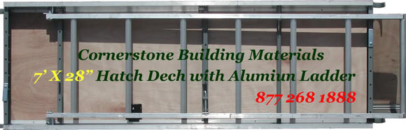 Aluminum Plywood Hook Deck w/Hatch and Aluminum Ladder (HDAPALD728/1028)
